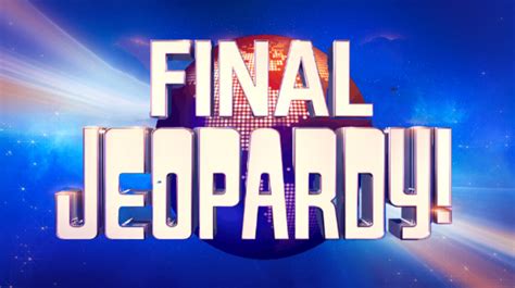 Because anything earned tomorrow can be doubled in <b>Final</b> <b>Jeopardy</b>, Deanna has an "effective" lead of $3,100 over Pam, and $6,400 over Rob. . Final jeopardy answer tonight